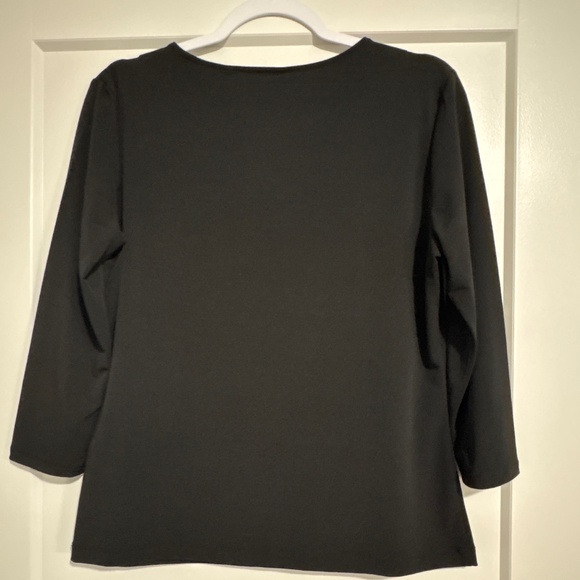 New York & Company Black Twist Front Embellished Blouse - Picture 5 of 7